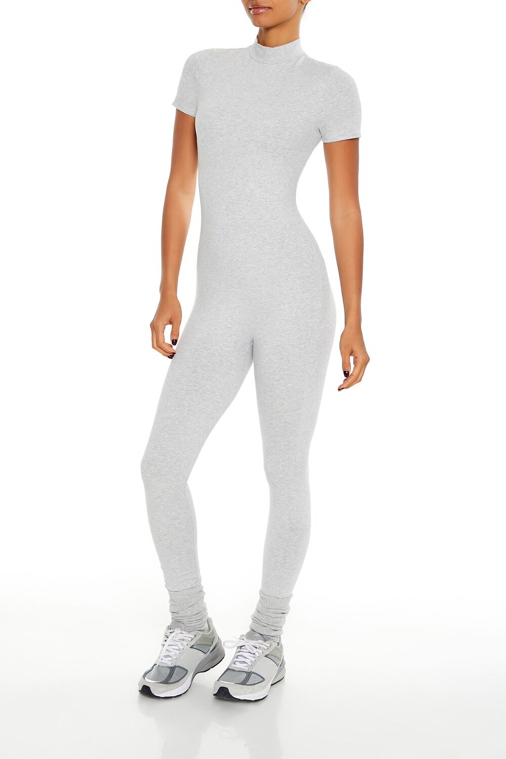  Forever 21 Fitted Mock Neck Jumpsuit - black - Bonton