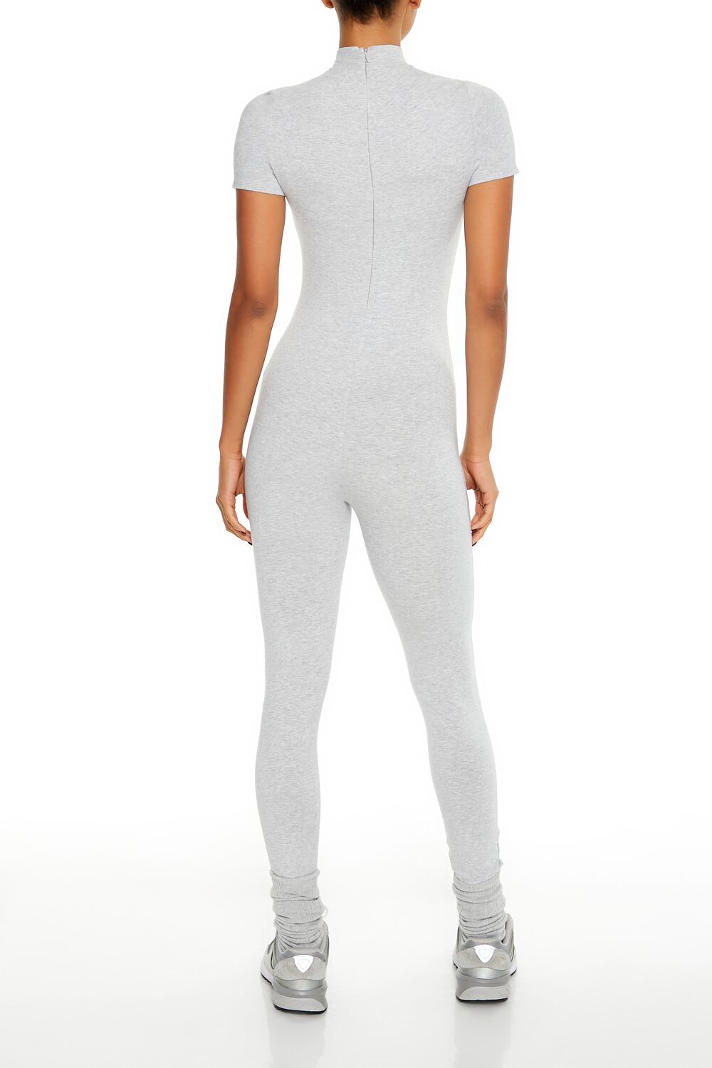  Forever 21 Fitted Mock Neck Jumpsuit - black - Bonton