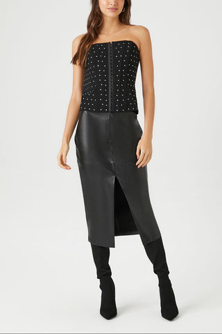 Rhinestone Corset Tube Top