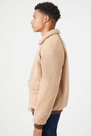 Faux Shearling Zip-Up Jacket