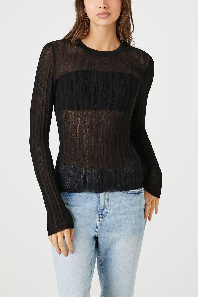  Forever 21 Fitted Ribbed Knit Sweater - grey - Bonton