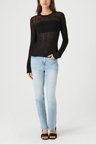 Fitted Ribbed Knit Sweater