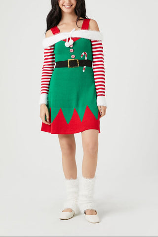 Peppermint Elf Mini Dress