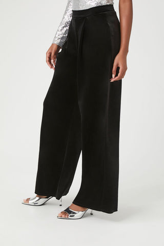 Velvet Wide-Leg Pants