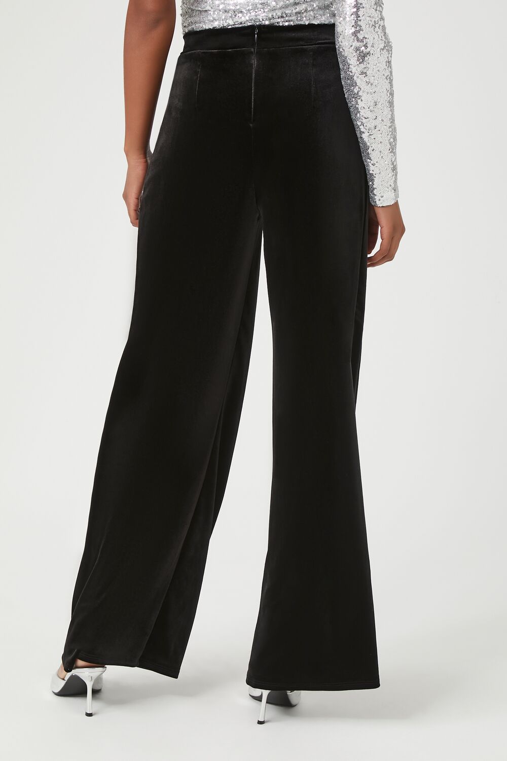  Forever 21 Velvet Wide-Leg Pants - black - Bonton