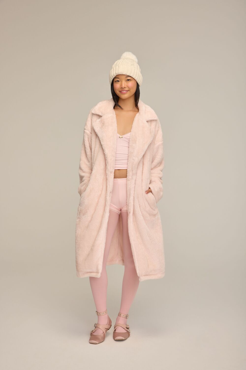  Forever 21 Faux Shearling Teddy Duster Coat - black-swatch - Bonton