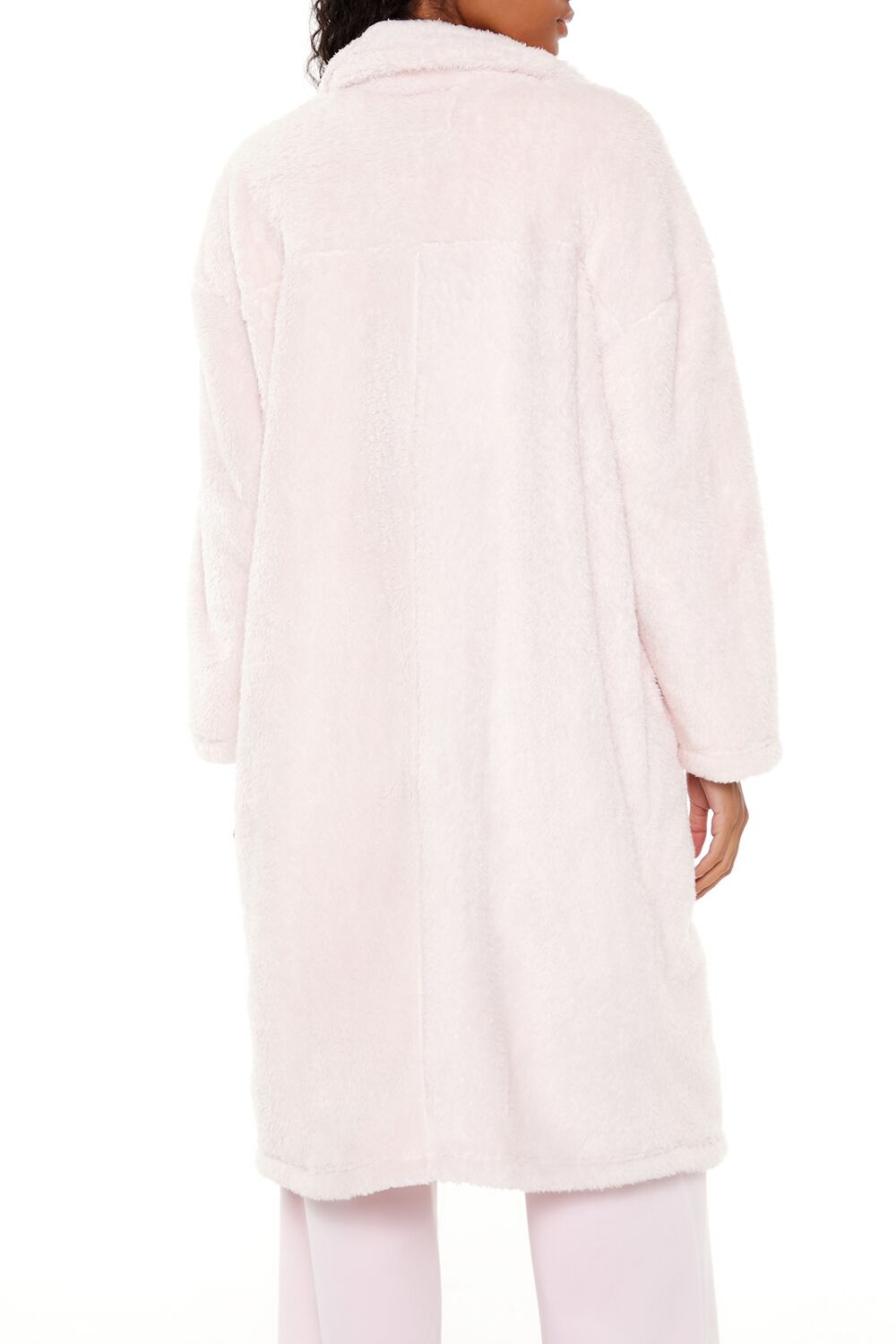  Forever 21 Faux Shearling Teddy Duster Coat - black-swatch - Bonton