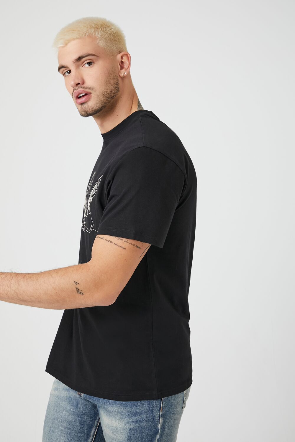  Forever 21 Sleeping Angel Graphic Tee - black cream - Bonton