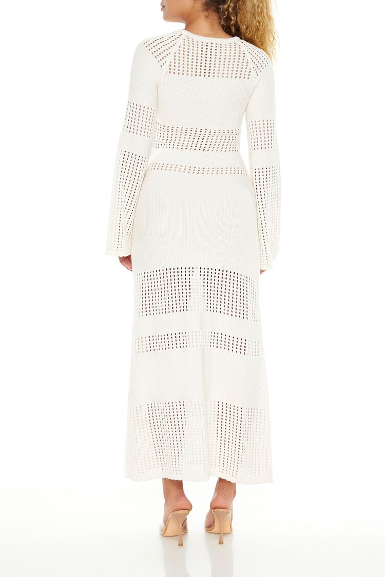  Forever 21 Open-Knit Bell-Sleeve Sweater Dress - olive - Bonton
