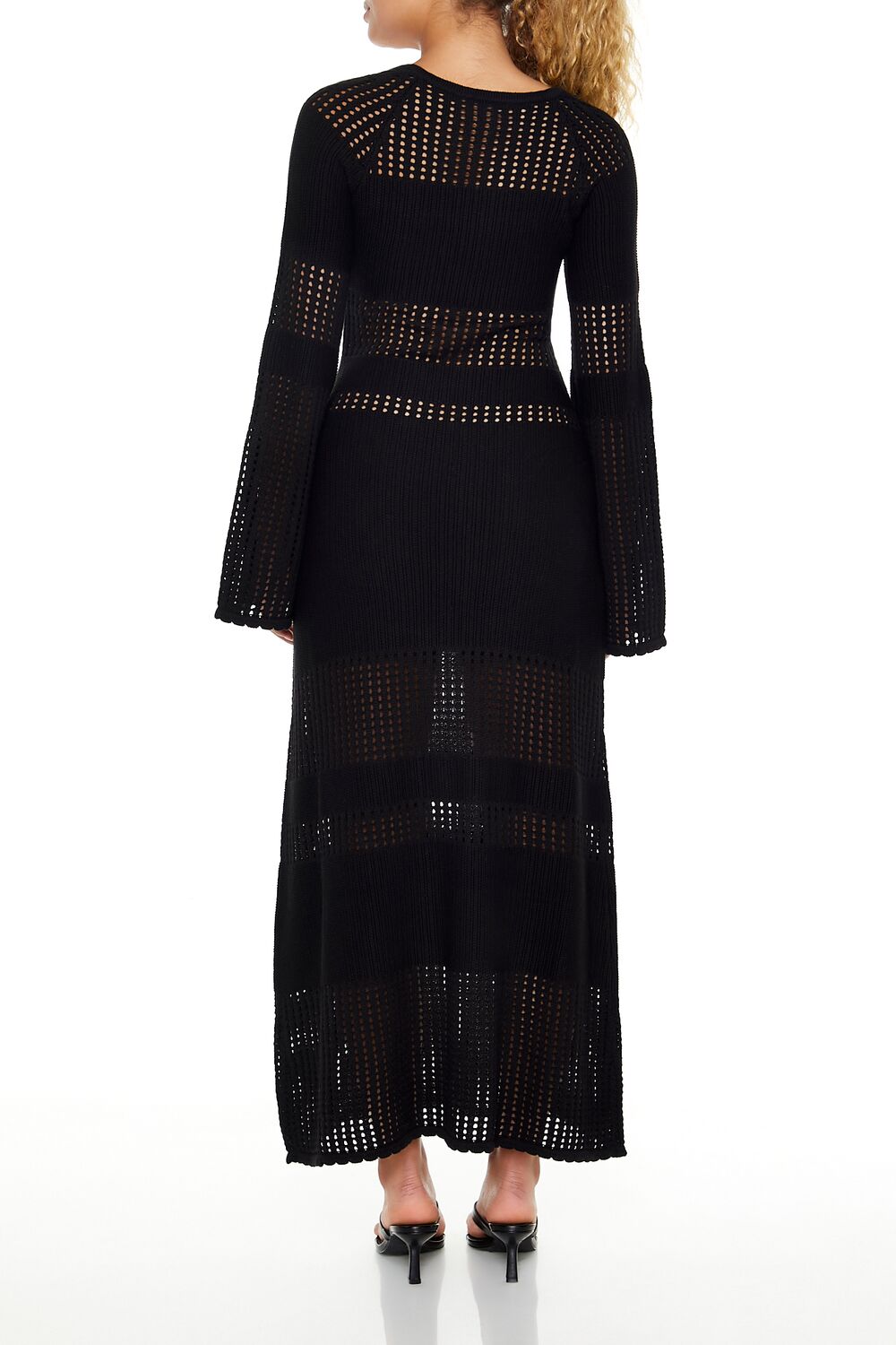  Forever 21 Open-Knit Bell-Sleeve Sweater Dress - olive - Bonton