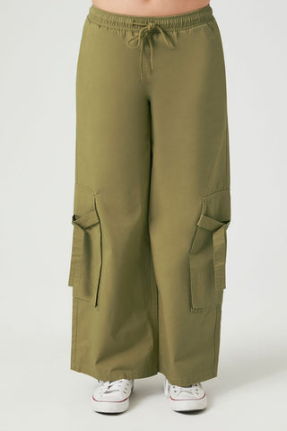 Twill High-Rise Utility Pants