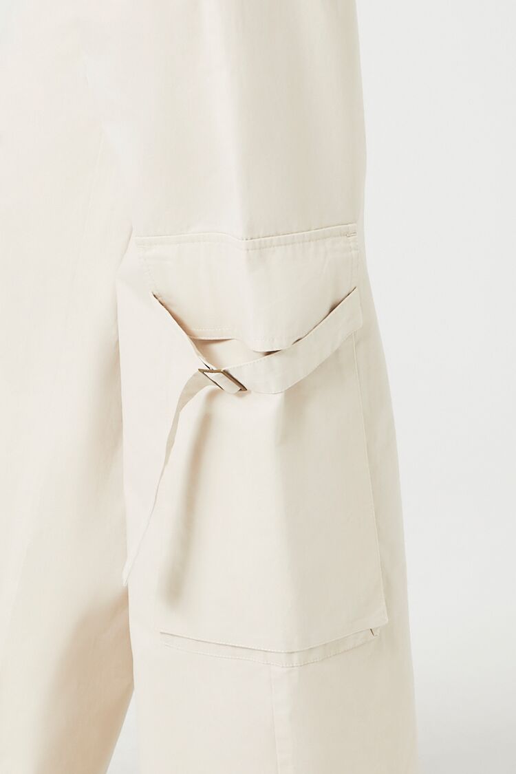  Forever 21 Twill High-Rise Utility Pants - tan - Bonton
