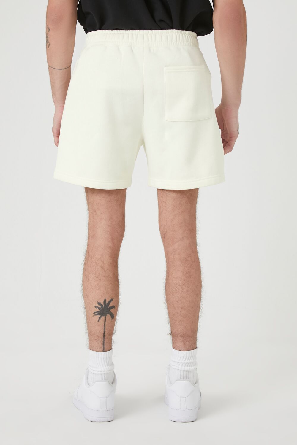  Forever 21 Cotton-Blend Drawstring Shorts - cream - Bonton