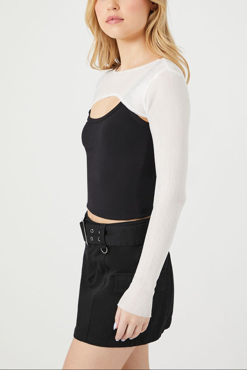  Forever 21 Bratz x F21 Super Cropped Sweater - white - Bonton