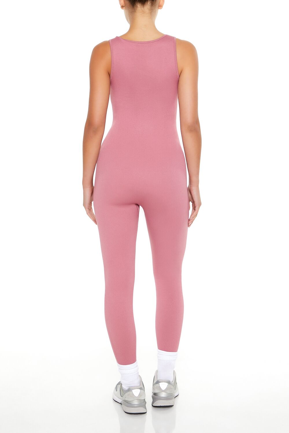  Forever 21 Sleeveless V-Neck Jumpsuit - oyster-grey - Bonton