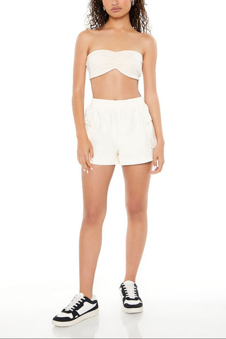 Twill High-Rise Cargo Shorts