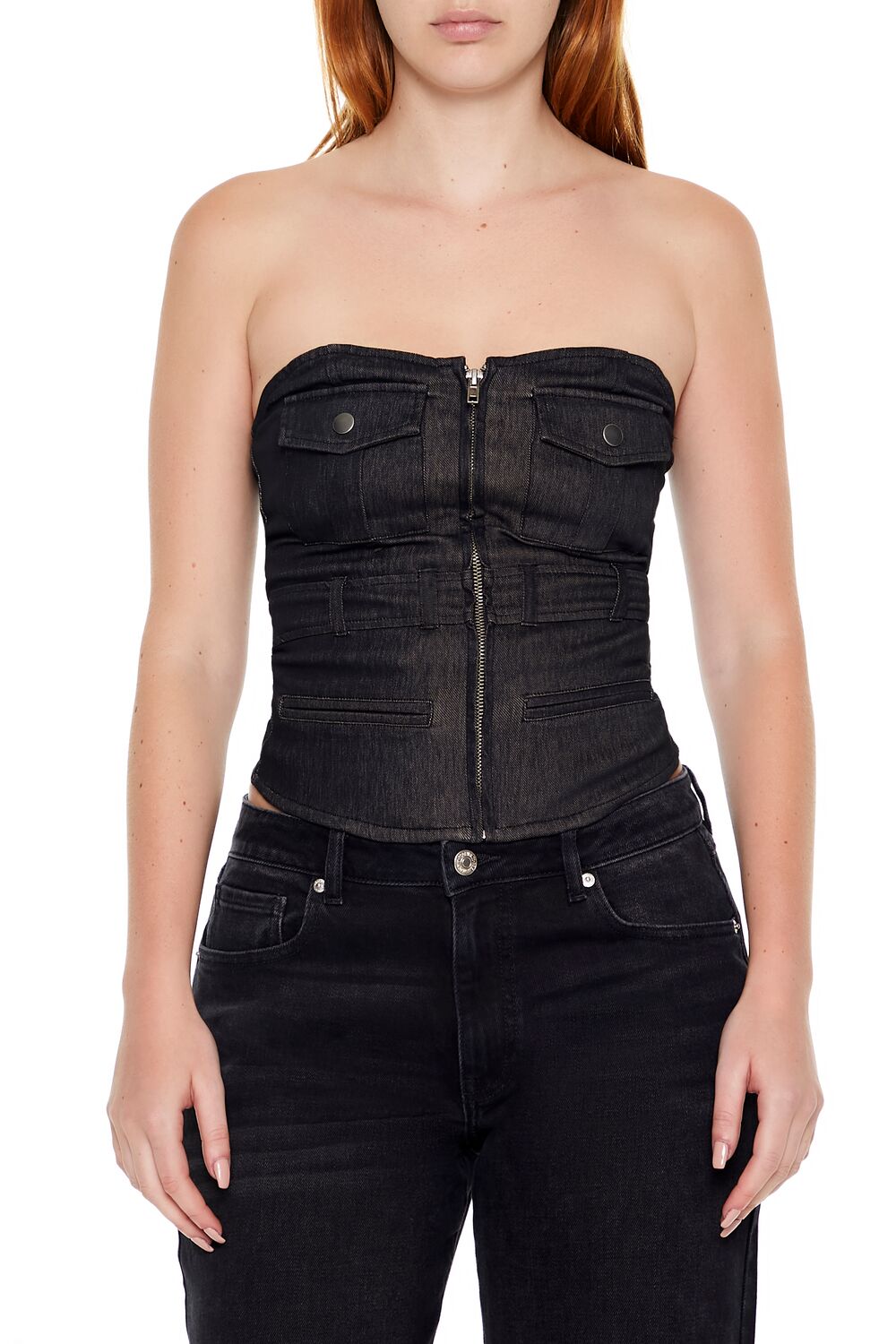  Forever 21 Sweetheart Tube Crop Top - cypress - Bonton