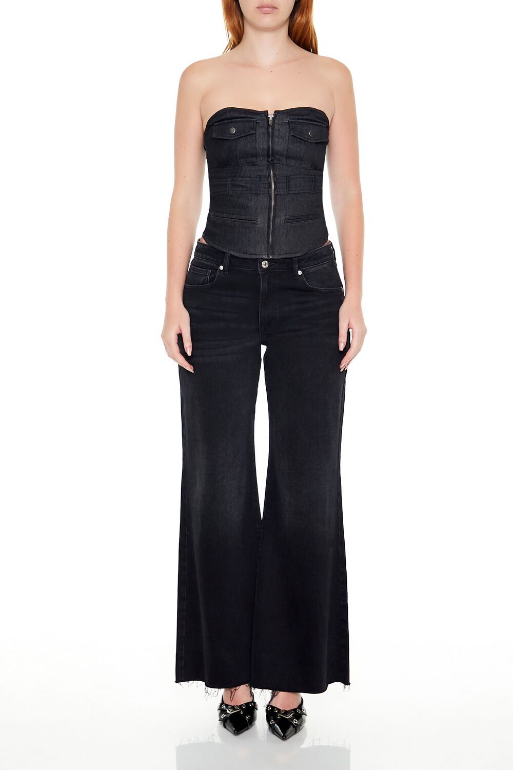  Forever 21 Sweetheart Tube Crop Top - cypress - Bonton