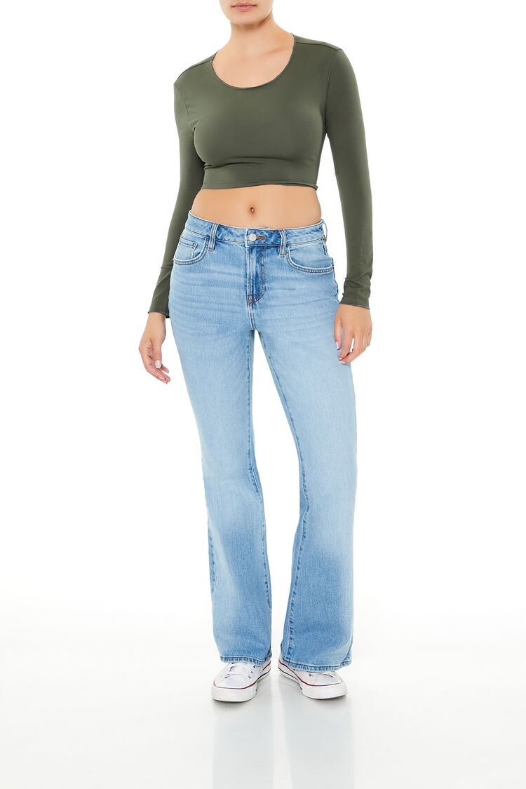  Forever 21 Open-Back Crop Top - dark green - Bonton