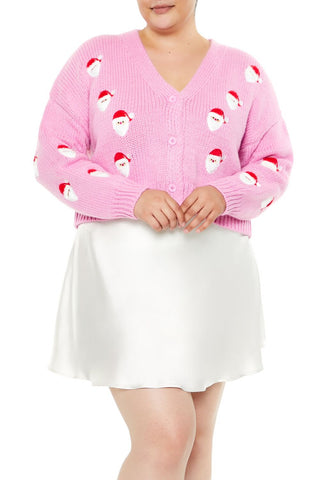 Plus Size Santa Cardigan Sweater