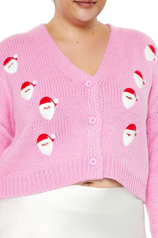 Plus Size Santa Cardigan Sweater