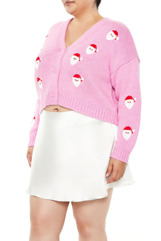 Plus Size Santa Cardigan Sweater