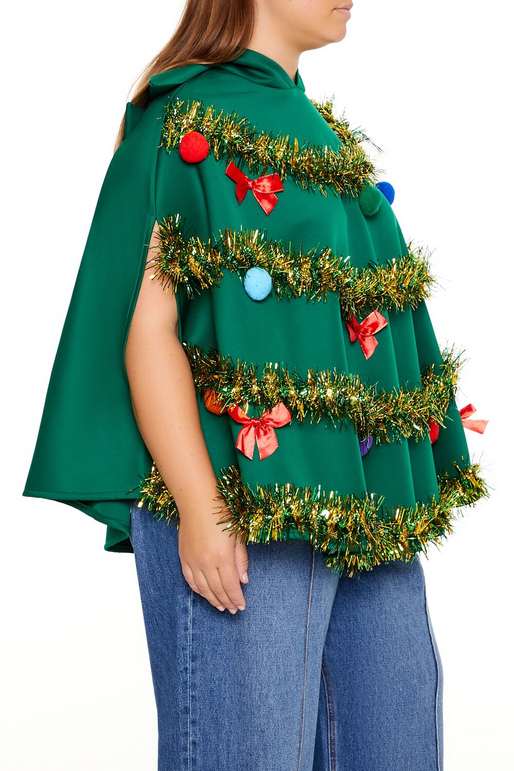  Forever 21 Plus Size Christmas Tree Poncho - green-multi-swatch - Bonton