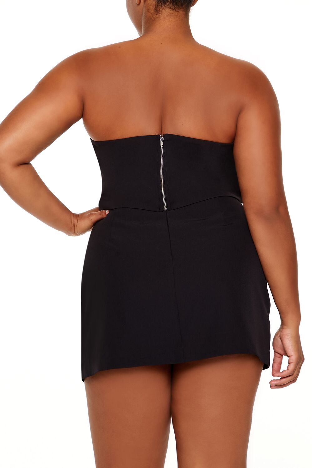  Forever 21 Plus Size Rhinestone Buckle Tube Top - black - Bonton