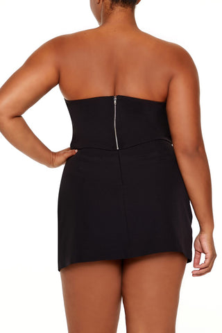 Plus Size Rhinestone Buckle Tube Top