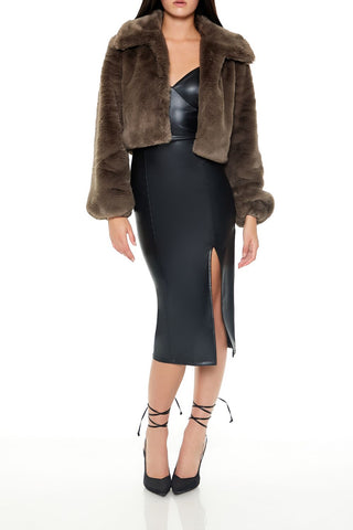 Plush Cropped Coat