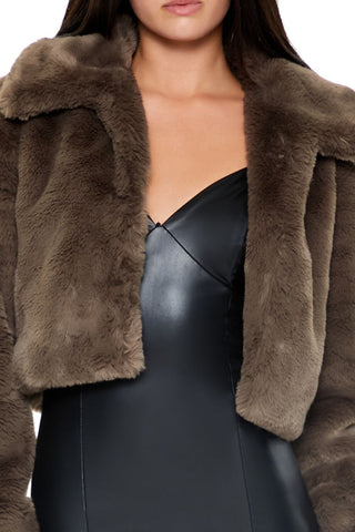 Plush Cropped Coat
