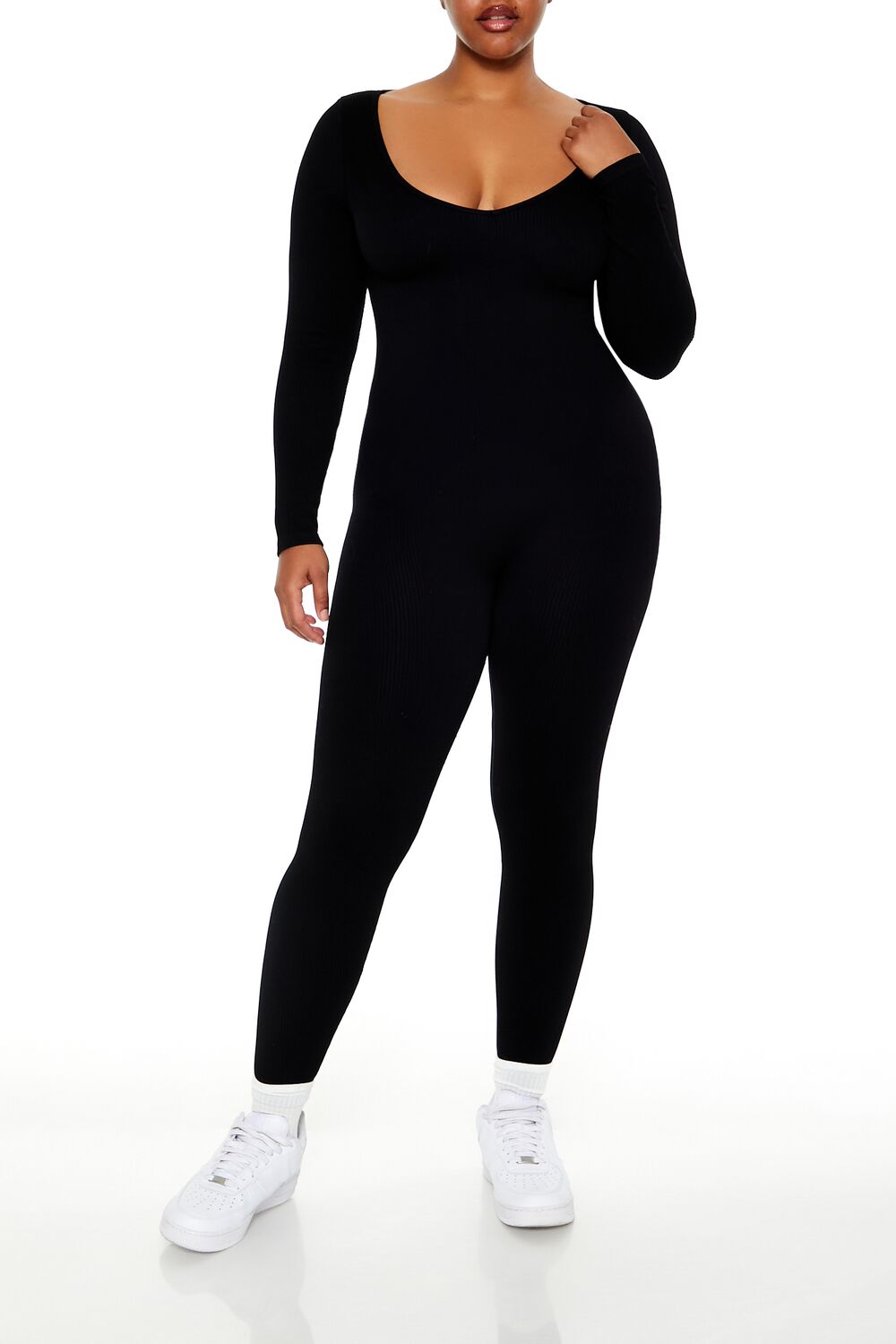 Forever 21 Plus Size Seamless Jumpsuit - black - Bonton
