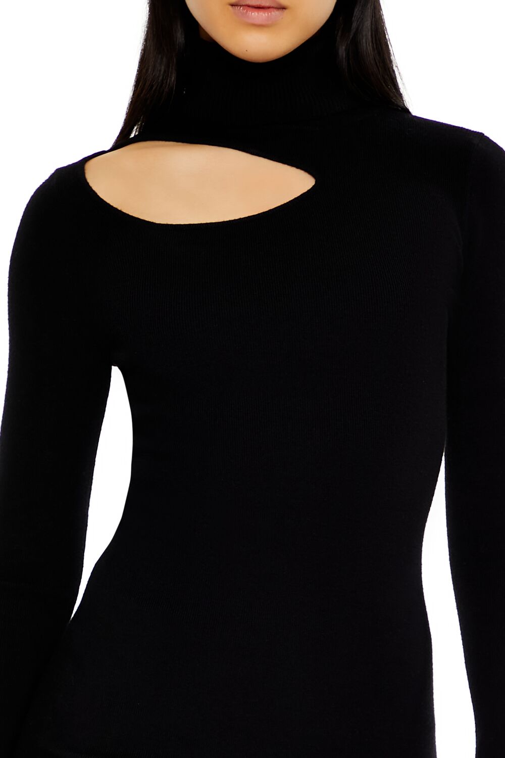  Forever 21 Cutout Sweater Midi Dress - black - Bonton