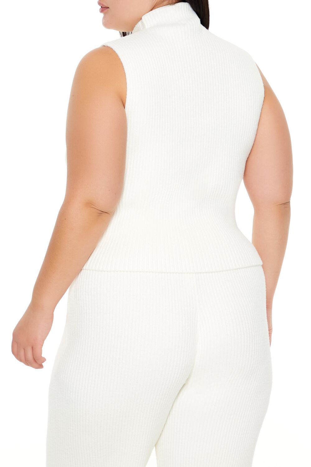  Forever 21 Plus Size Sweater-Knit Turtleneck Crop Top - egret - Bonton