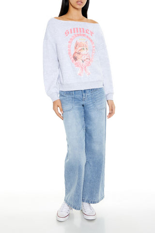 Sinner Kitten Graphic Pullover