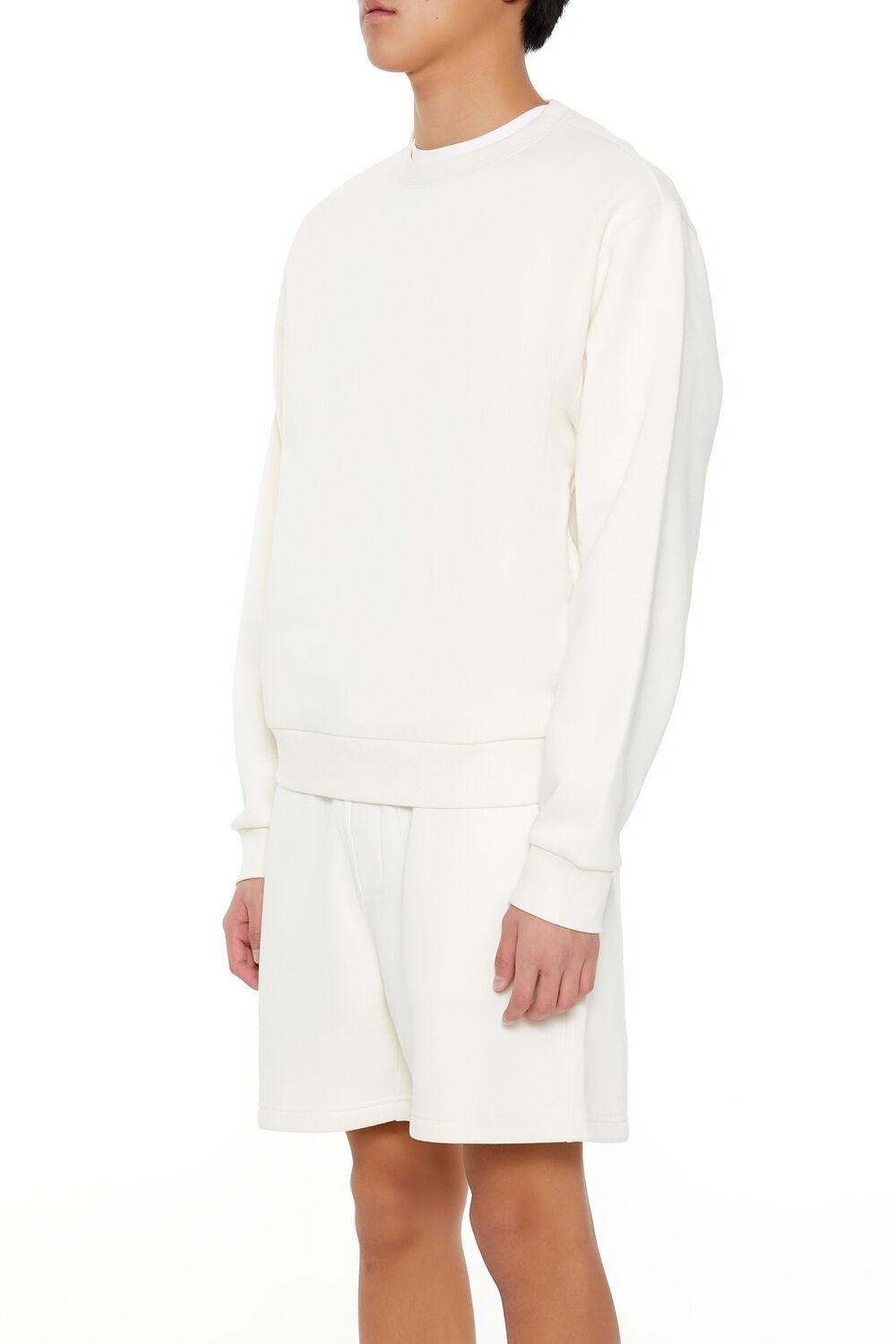 Forever 21 Drop-Sleeve Crew Pullover - cream - Bonton
