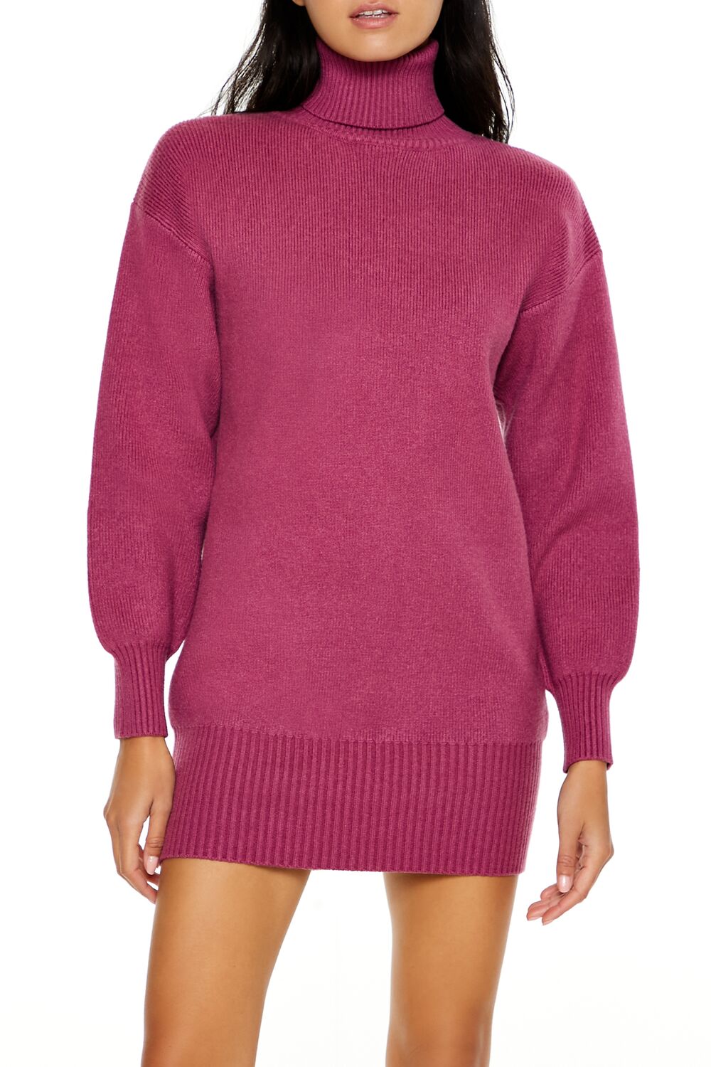  Forever 21 Turtleneck Mini Sweater Dress - heather-grey - Bonton