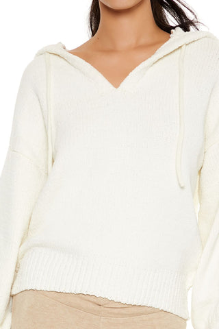 Hooded Drop-Sleeve Sweater