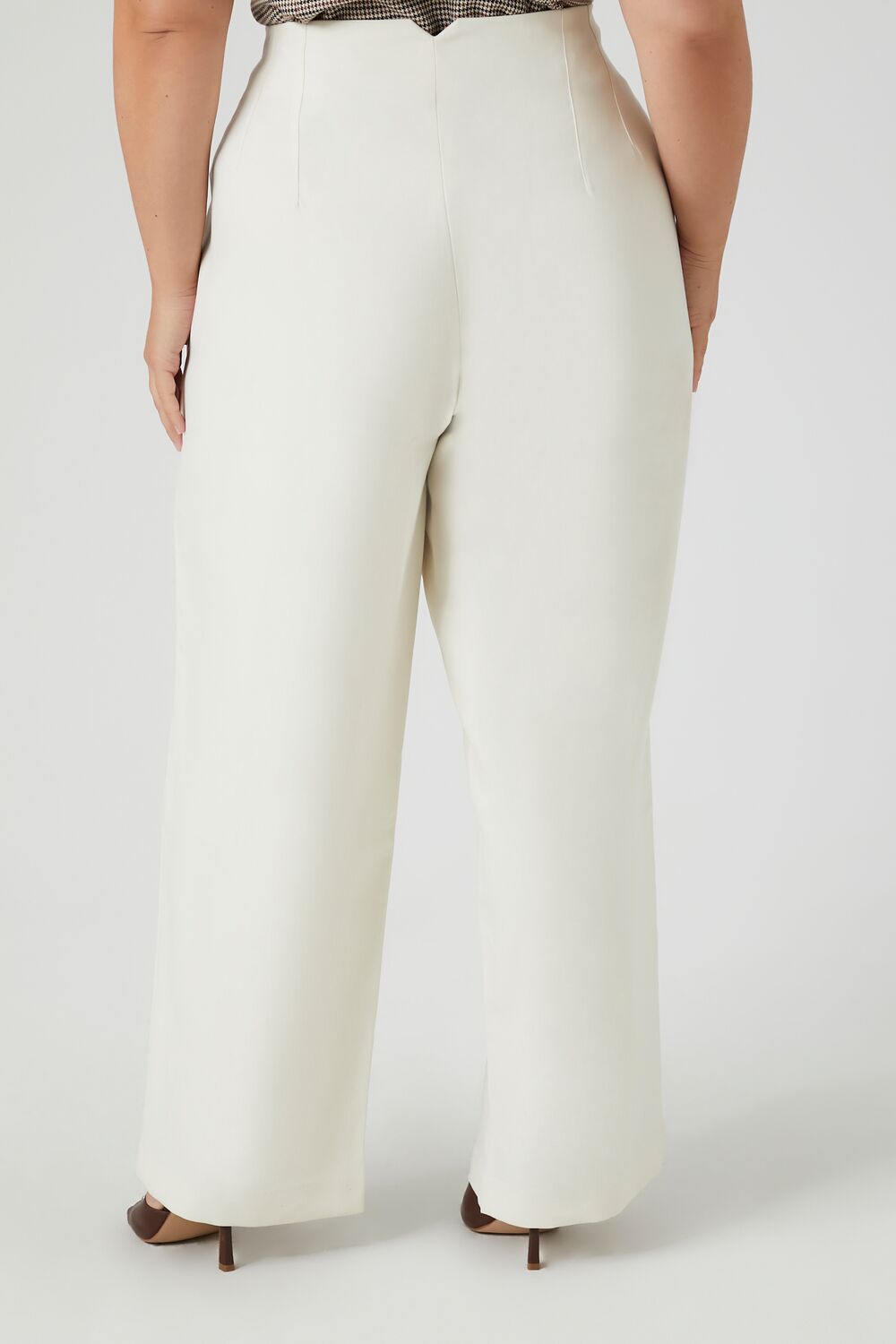  Forever 21 Plus Size High-Rise Straight Pants - white - Bonton