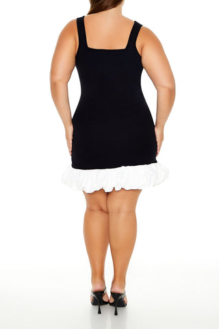 Plus Size Ruffle-Trim Sweater Dress