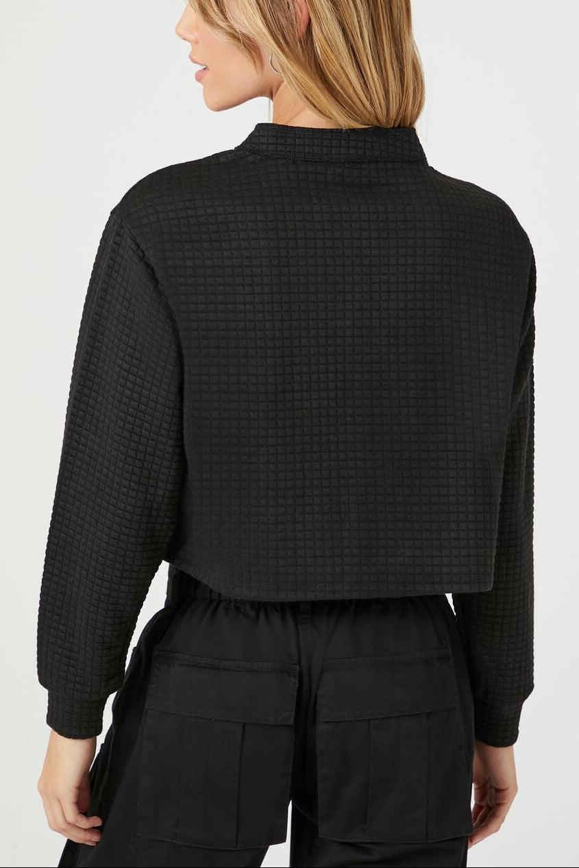  Forever 21 Waffle Knit Crop Top - olive - Bonton