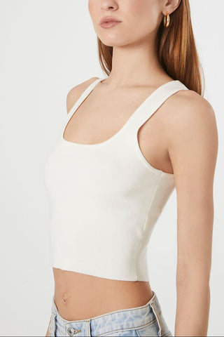 Sweater-Knit Cutout Tank Top