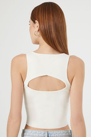 Sweater-Knit Cutout Tank Top
