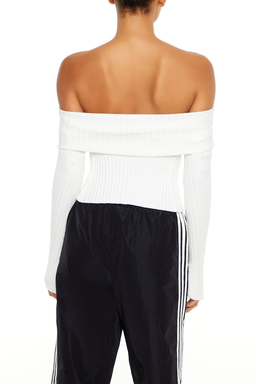  Forever 21 Sweater-Knit Off-the-Shoulder Top - vanilla - Bonton