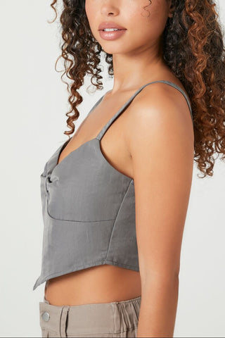 Sweetheart V-Hem Crop Top