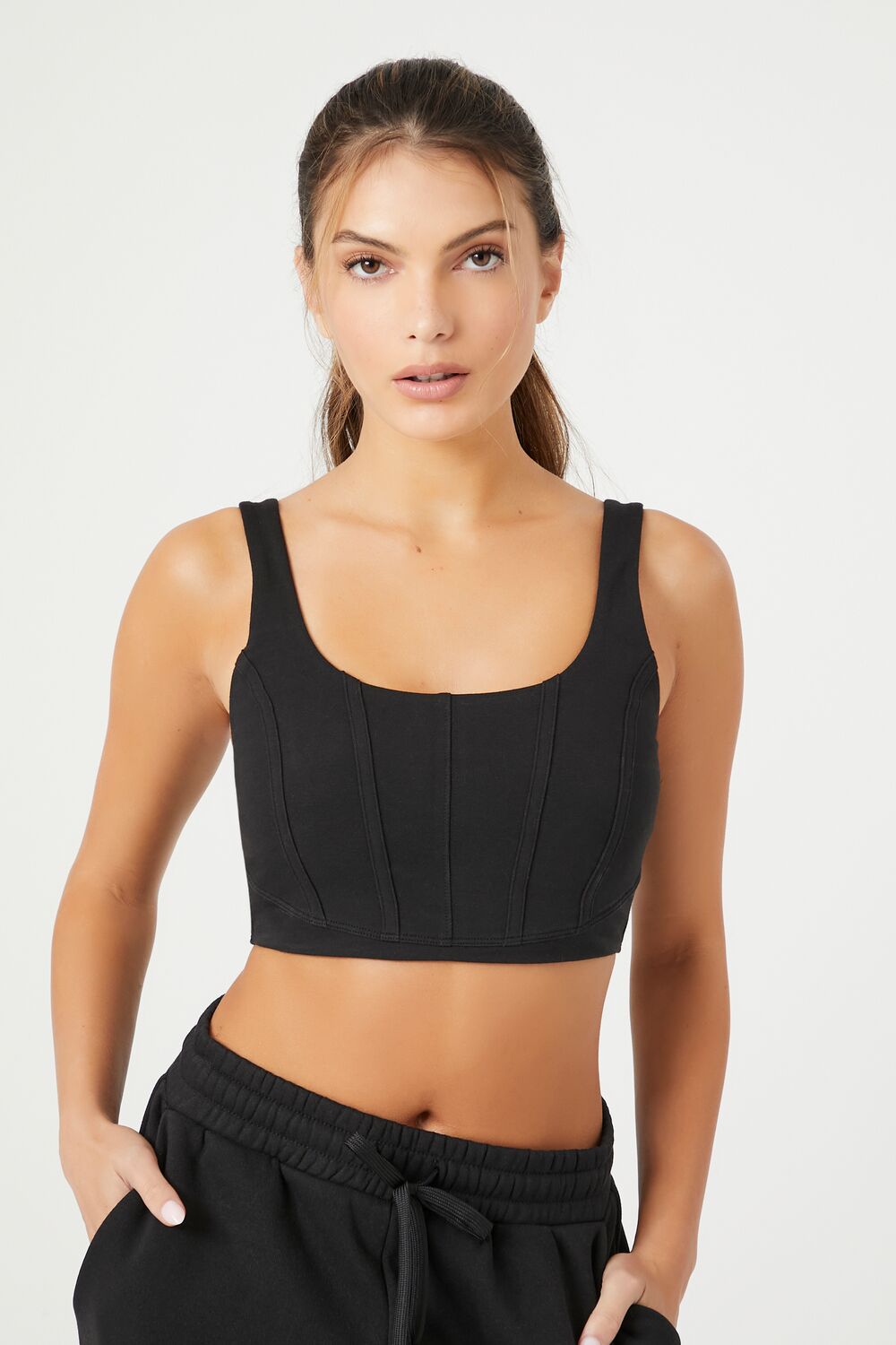  Forever 21 Corset Sports Bra - black - Bonton