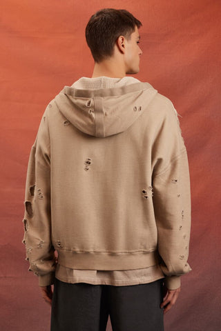 Unisex Rebel Moon Distressed Hoodie