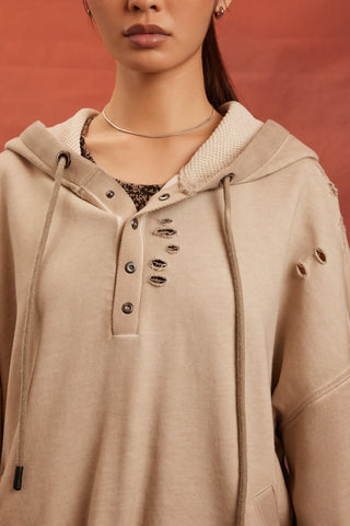 Unisex Rebel Moon Distressed Hoodie