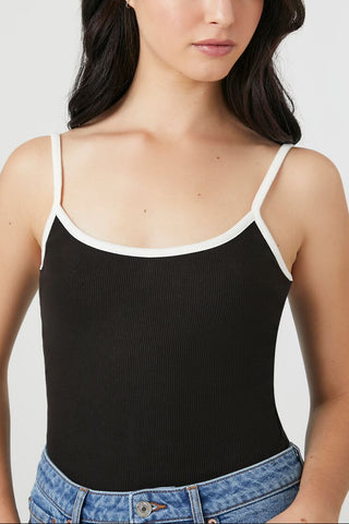 Ribbed Knit Ringer Cami Bodysuit