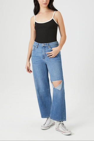 Ribbed Knit Ringer Cami Bodysuit